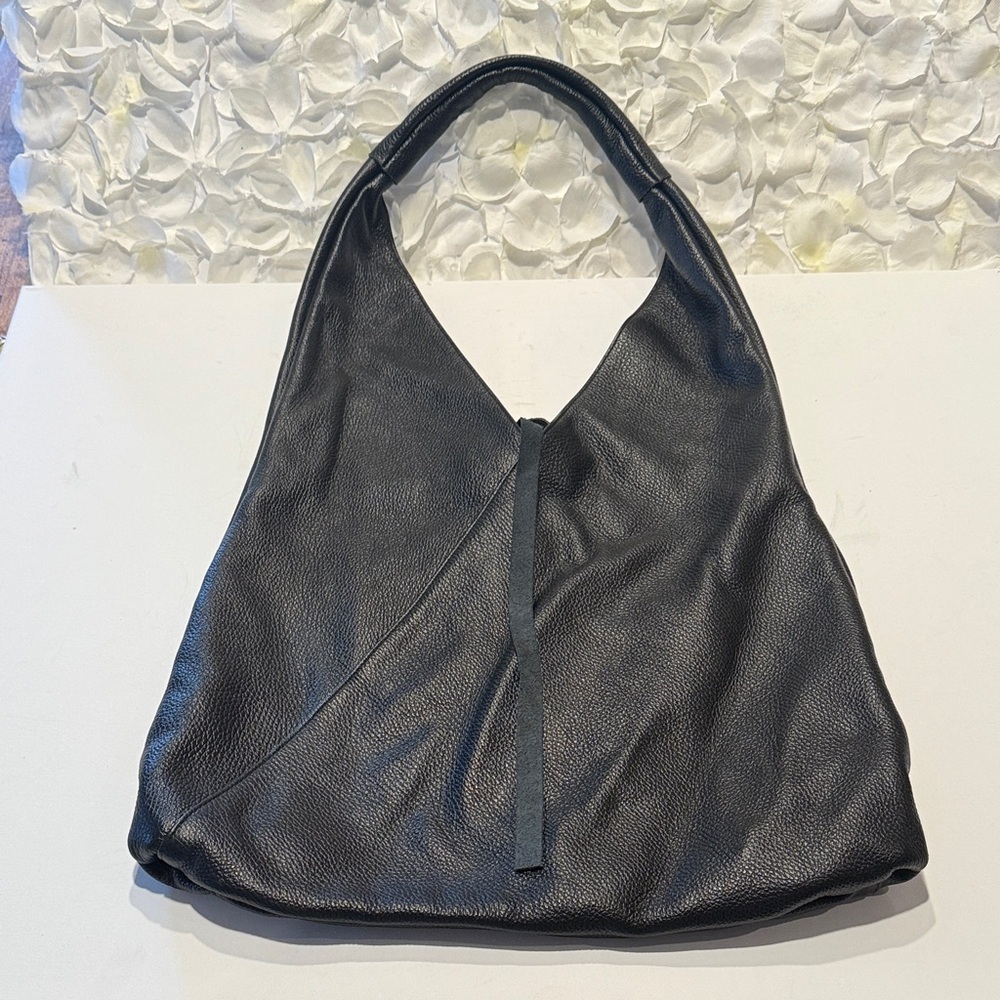 Marlon Black Leather Hobo Bag